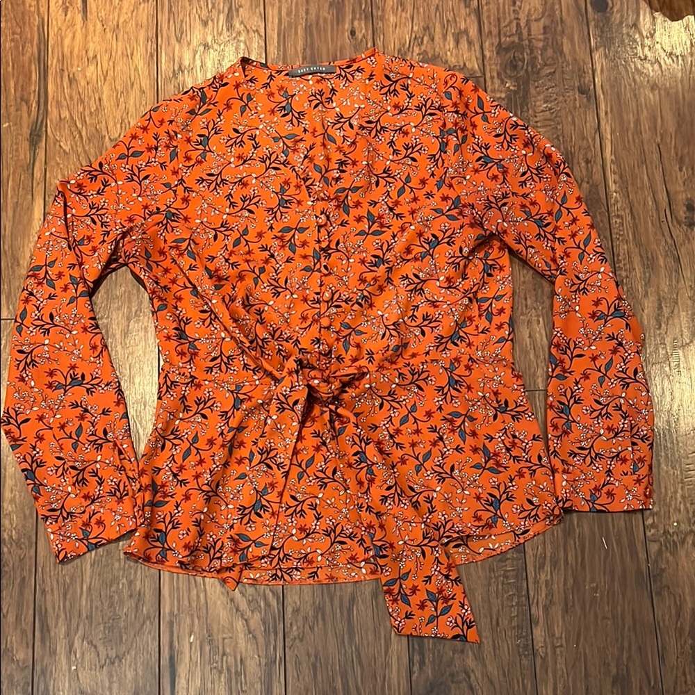 Suzy Shier boho tie detail top